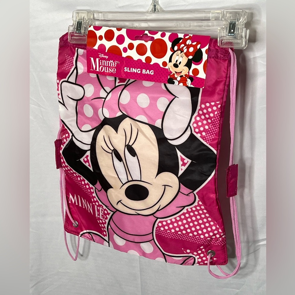 NWOT  Disney Minnie Mouse Black Pink White Nylon Sling Bag